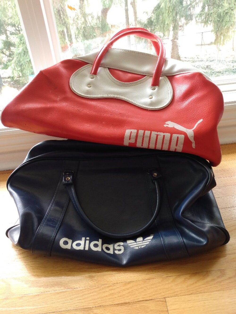 Vintage Puma and Adidas Duffel Bags Athletic Gym